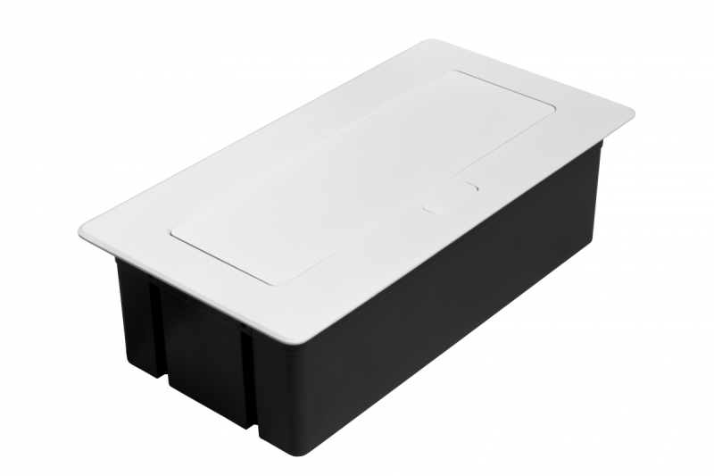 Nábytková zásuvka MULTISOFT, 2xSHUKO, USB A+C, RJ45, kabel 1.5 m, bílá