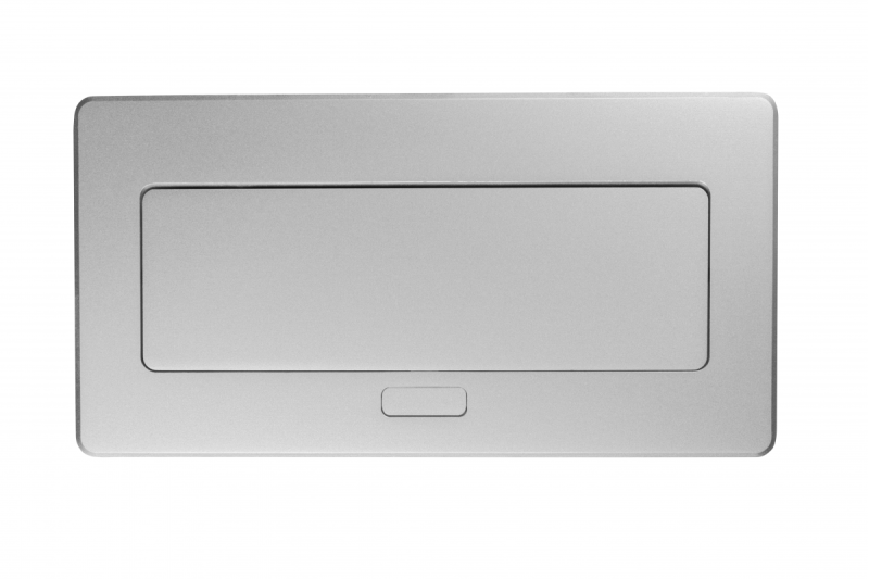 Nábytková zásuvka MULTISOFT, 2xSHUKO, USB A+C, RJ45, HDMI kabel 1,5 m, hliník