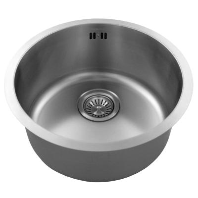 Pure.Sink Rondo Nerezový Okrouhlý Dřez plochá montáž, podmontáž a nadstavba 38 cm PRN38-02