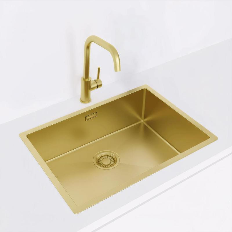 Pure.Sink Luxion Zlatý dřez 55x40 cm podstavný, zapuštěný a nástavbový PLX5540-60