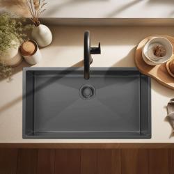 Pure.Sink Luxion Velký dřez z gun metalového kovu 74 x 40 cm, podstavný, vestavný a nástavný PLX7440-61