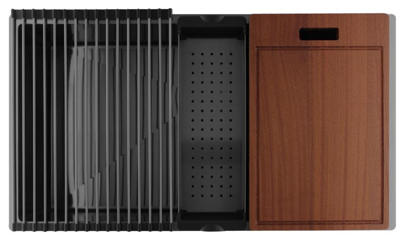 Pure.Sink Luxion Velký dřez z gun metalového kovu 74 x 40 cm, podstavný, vestavný a nástavný PLX7440-61