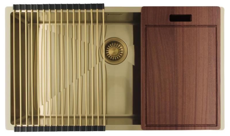 Pure.Sink Luxion Velký zlatý dřez 74 x 40 cm, podstavný, vestavný a nástavný PLX7440-60