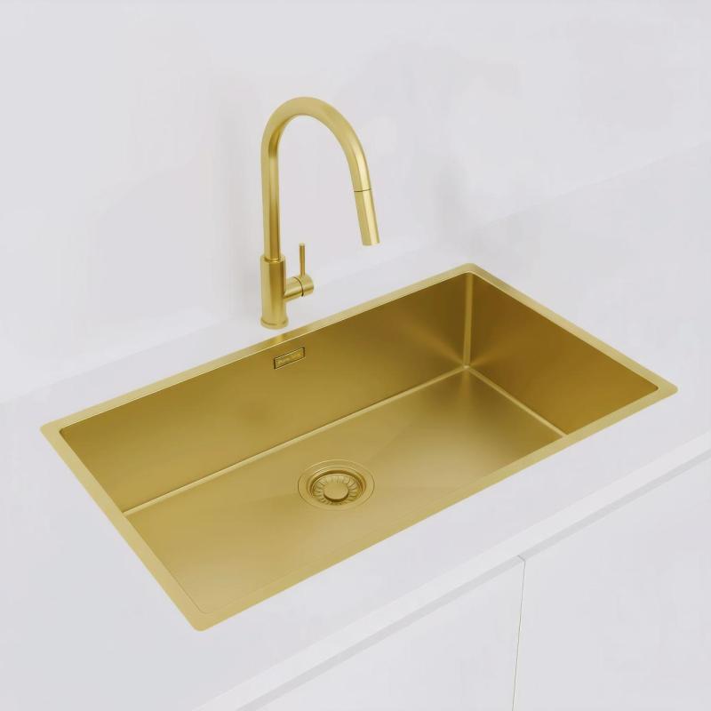 Pure.Sink Luxion Velký zlatý dřez 74x40 cm podstavný, vestavný a nástavný PLX7440-60
