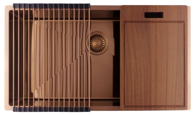 Pure.Sink Luxion Velký měděný dřez 74 x 40 cm, podstavný, vestavný a nástavný PLX7440-62