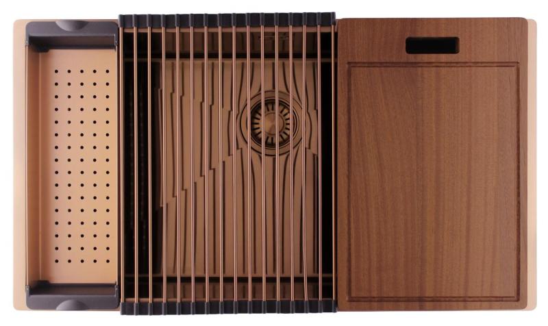 Pure.Sink Luxion Velký měděný dřez 74 x 40 cm, podstavný, vestavný a nástavný PLX7440-62