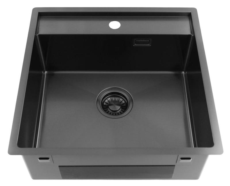 Pure.Sink Luxion Gun metal dřez 51x50 cm Tapwing s otvorem pro baterii PLX5150T-61