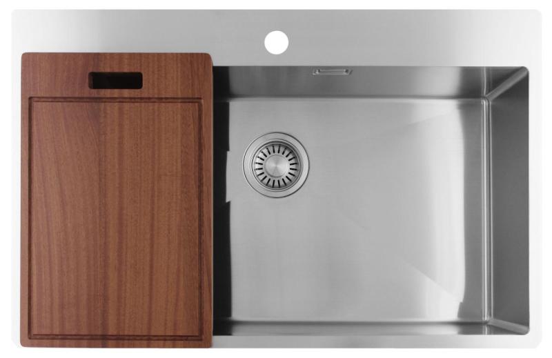 Pure.Sink Luxion Velký nerezový dřez 78x50 cm Tapwing s otvorem pro baterii PLX7850T-02