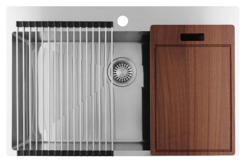 Pure.Sink Luxion Velký nerezový dřez 78x50 cm Tapwing s otvorem pro baterii PLX7850T-02