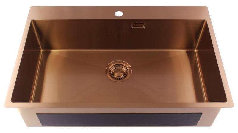 Pure.Sink Luxion Velký měděný dřez 78x50 cm Tapwing s otvorem pro baterii PLX7850T-62