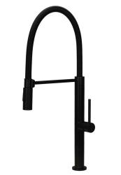 Pure.Sink Luxion Matný černý kuchyňský kohoutek profi s flexibilním výtokem a 2 druhy proudu PLXFLEX-10