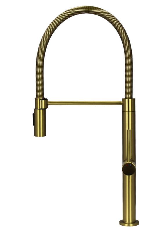 Pure.Sink Luxion Zlatý kuchyňský kohoutek Profi s flexibilním výtokem a 2 druhy proudu PLXFLEX-60