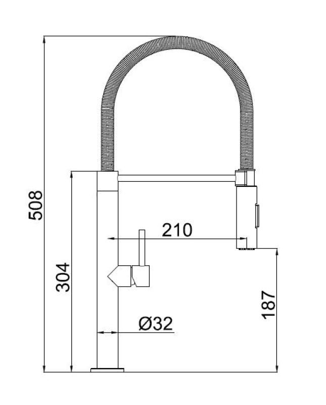 Pure.Sink Luxion Zlatá kuchyňská baterie profi s flexibilním výtokem a 2 druhy proudu PLXFLEX-60