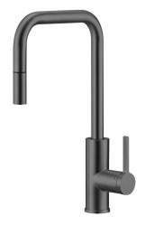 Pure.Sink Luxion Gun metal kuchyňská baterie čtvercová s výsuvným výtokem PLXSQUA-61