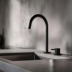 Pure.Sink Luxion 2otvorová matná černá kuchyňská baterie s kulatým výtokem PLX2HR-10