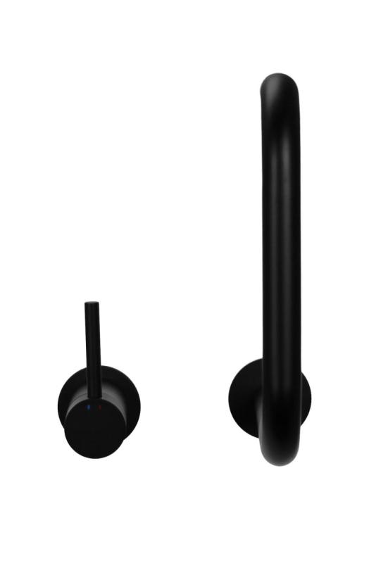 Pure.Sink Luxion 2otvorový matný černý kuchyňský kohoutek s kulatým výtokem PLX2HR-10