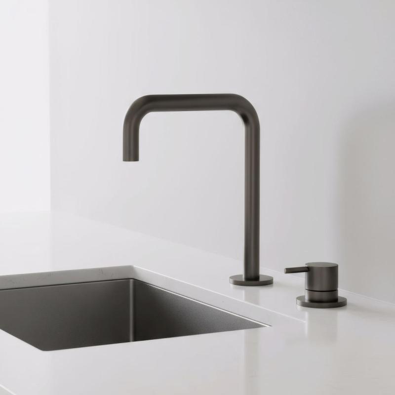 Pure.Sink Luxion 2otvorová kuchyňská baterie z bronzového kovu s výtokem ve tvaru U PLX2HU-61