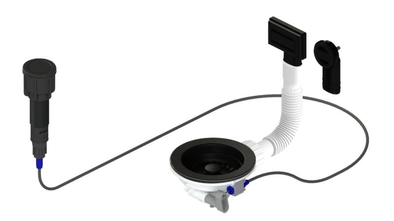 Sada odtoku Granitemy Black včetně tlačítkového odpadu s zástrčkou, plus obdélníkový a kulatý přepad 1208971746