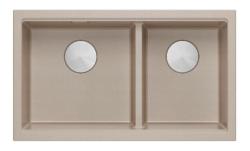 Quadri Newport II Dvojitý Béžový Granitový Vestavný Dřez 702 x 390 mm s Nerezovou Zátkou 1208971757