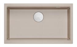 Quadri Newport II velký a hluboký dřez z granitu na povrch a pod ním Beige dřez 76x45cm s nerezovou zástrčkou 1208971760