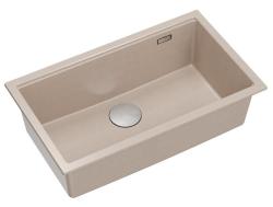 Quadri Newport II velký a hluboký dřez z granitu na povrch a pod ním Beige dřez 76x45cm s nerezovou zástrčkou 1208971760
