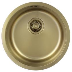 Pure.Sink Rondo Zlatý Kruhový Dřez rovný vložení, spodní montáž a nástavba 38 cm PRN38-60
