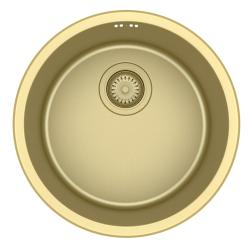 Pure.Sink Rondo Zlatý Kruhový Dřez rovný vložení, spodní montáž a nástavba 38 cm PRN38-60