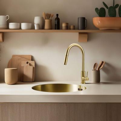 Pure.Sink Rondo Zlatý Kruhový Dřez rovný vložení, spodní montáž a nástavba 38 cm PRN38-60