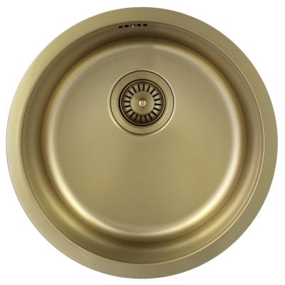 Pure.Sink Rondo Zlatý Kruhový Dřez rovný vložení, spodní montáž a nástavba 38 cm PRN38-60