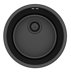 Pure.Sink Rondo Gun metal Kruhový dřez plochý vestavba, podstavba a nástavba 38 cm PRN38-61