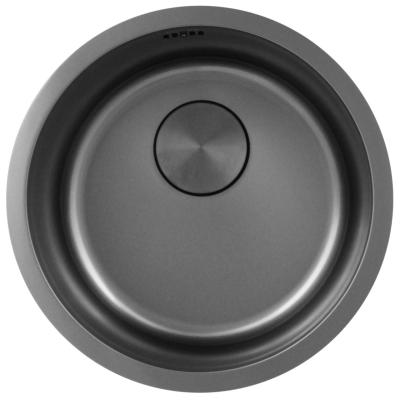 Pure.Sink Rondo Gun metal Kruhový dřez plochý vestavba, podstavba a nástavba 38 cm PRN38-61