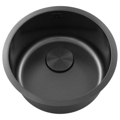 Pure.Sink Rondo Gun metal Kruhový dřez plochý vestavba, podstavba a nástavba 38 cm PRN38-61