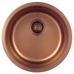 Pure.Sink Rondo Měděný kulatý dřez pro rovnou montáž, spodní montáž a vrchní montáž 38 cm PRN38-62