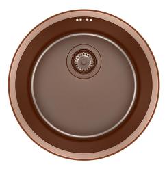 Pure.Sink Rondo Měděný kulatý dřez pro rovnou montáž, spodní montáž a vrchní montáž 38 cm PRN38-62