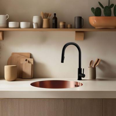 Pure.Sink Rondo Měděný kulatý dřez pro rovnou montáž, spodní montáž a vrchní montáž 38 cm PRN38-62