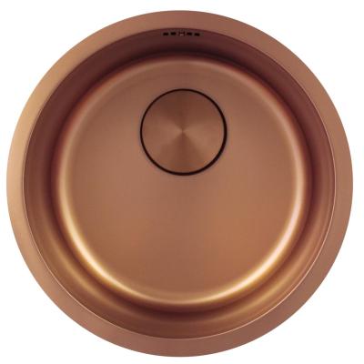 Pure.Sink Rondo Měděný kulatý dřez pro rovnou montáž, spodní montáž a vrchní montáž 38 cm PRN38-62