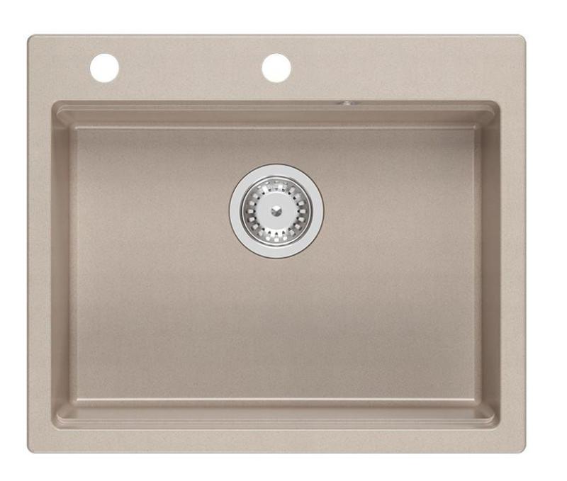 Granitový dřez Quadri Durham Pearl Beige s nástavbou 595x500 s dávkovačem mýdla, prkénkem na krájení, vložkovým dřezem a rolovací podložkou 1208971814