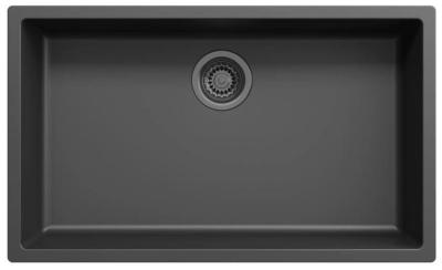 Ausmann Fiber černý velký dřez 70x40cm pro podstavbu, vestavbu a rovnou montáž s automatickou zátkou z gun metal 1208971865