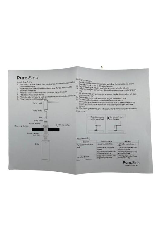 Pure.Sink Elite Steel Shine vestavný dávkovač mýdla PVD měď nahoře doplnitelný PS9010-62