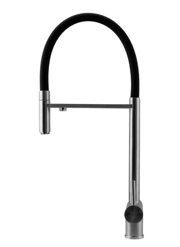 Pure.Sink Elite Steel Flex 3-cesta nerezová kuchyňská baterie s flexibilním výtokem a filtrovanou vodou PS8110-02