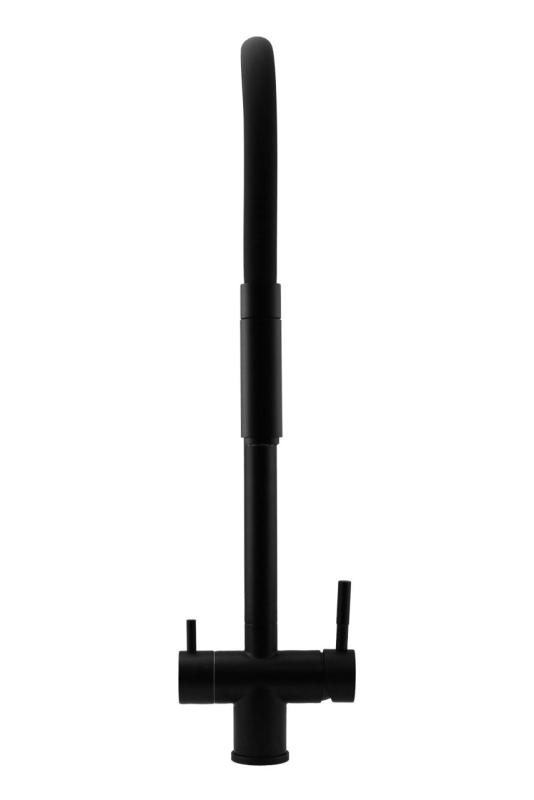 Pure.Sink Elite Steel Flex 3-way Mat černý kuchyňský kohoutek s flexibilním vývodem a filtrovanou vodou PS8110-10