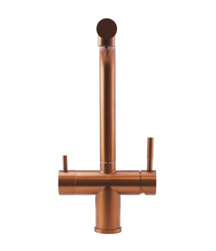 Pure.Sink Elite Steel Clear-S PVD Měď 3-cestný kuchyňský kohoutek s výsuvným výtokem a filtrovanou vodou PS8120-62