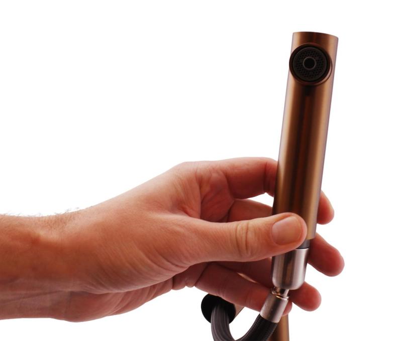 Pure.Sink Elite Steel Clear-S PVD Měď 3-cestný kuchyňský kohoutek s výsuvným výtokem a filtrovanou vodou PS8120-62