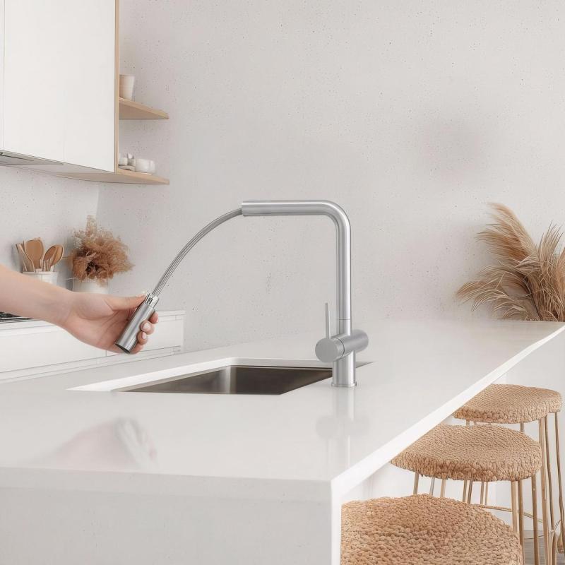 Pure.Sink Elite Steel Clear-S PVD Měď 3-cestný kuchyňský kohoutek s výsuvným výtokem a filtrovanou vodou PS8120-62