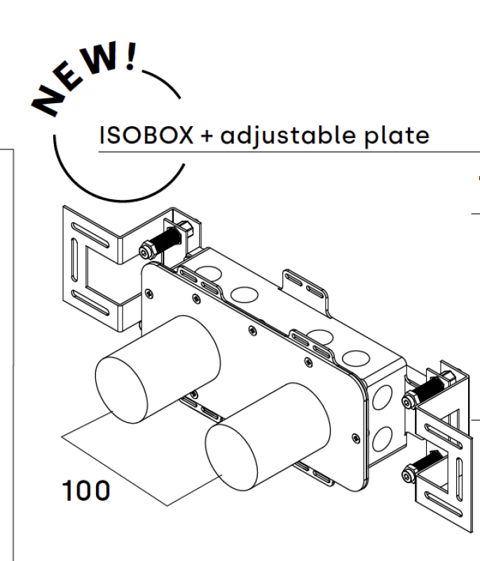 Waterevolution Vestavěná směšovací baterie k umyvadlu, 2 otvory, s nastavitelnou funkcí T0.16.EBI