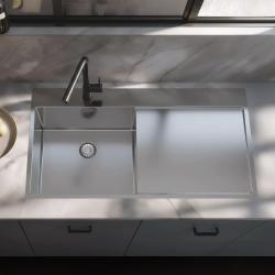 Pure.Sink Exclusivo Nerezový dřez s odkapávací částí 100 x 52 cm, levý kohoutek PEX47100LT-02
