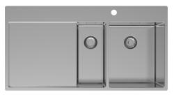 Pure.Sink Exclusivo Nerezový dřez 1,5 s odkapávací částí 100 x 52 cm, kohoutek vpravo PEX3418100RT-02