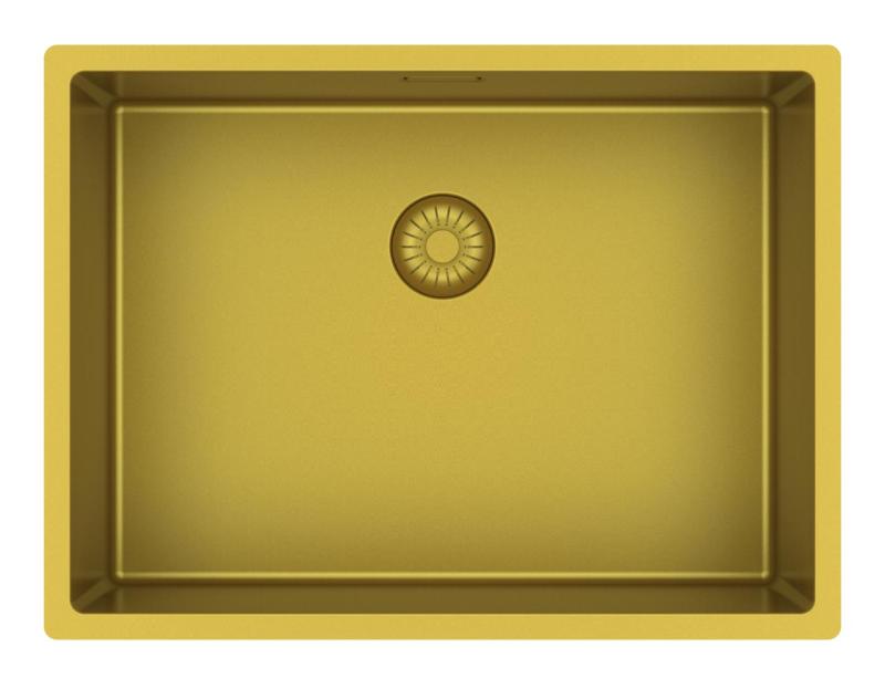 Pure.Sink Exclusivo Zlatý dřez 55 x 40 cm, poloměr 10 mm, podstavný, plochý a nástavný PEX5540-60