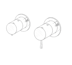 MURO TUA vestavný termostatický sprchový kohoutek se 2 výstupy chrom M1.B32T.R.CR