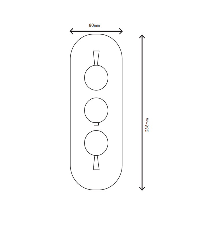 MURO TUA Nástěnná směšovací baterie se 2 uzavíracími ventily, chrom M1.B34.S.CR